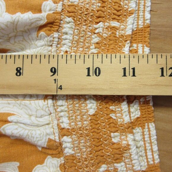 BRIGGS Linen Blend Pull On Shorts Womens Size M Orange Cream Floral Flowers NWT - Picture 12 of 13